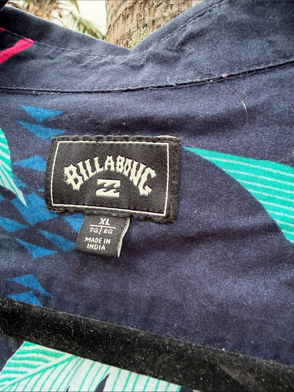 Billabong Navy Shirt with Pink Pineapple & Teal Leaf Print - Picture 2 of 5